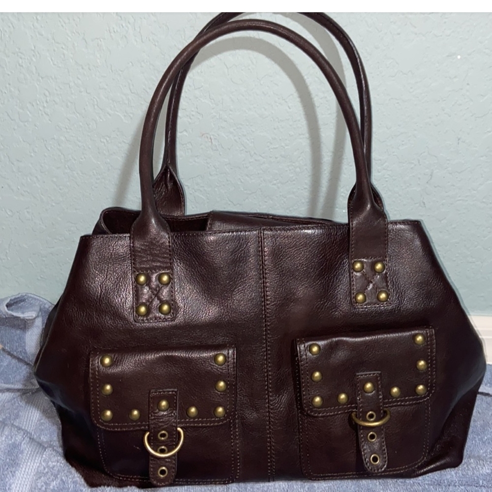 Kate Landry genuine Black leather Studded Bag